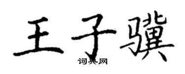 丁謙王子驥楷書個性簽名怎么寫