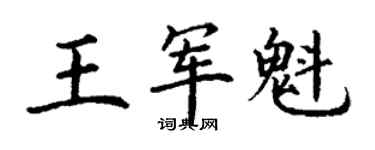 丁謙王軍魁楷書個性簽名怎么寫