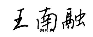 王正良王南融行書個性簽名怎么寫
