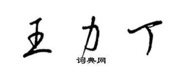 梁錦英王力丁草書個性簽名怎么寫