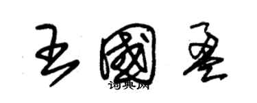 朱錫榮王國盈草書個性簽名怎么寫