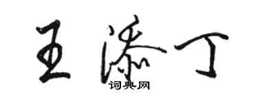 駱恆光王添丁行書個性簽名怎么寫