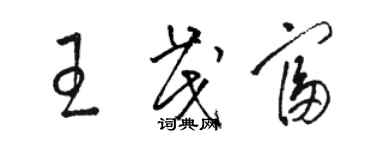 駱恆光王茂富草書個性簽名怎么寫