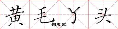黃華生黃毛丫頭楷書怎么寫