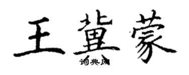 丁謙王冀蒙楷書個性簽名怎么寫