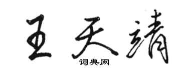 駱恆光王天靖行書個性簽名怎么寫