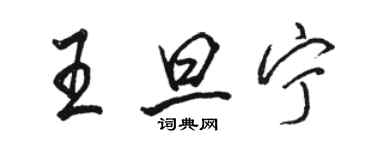 駱恆光王旦寧行書個性簽名怎么寫