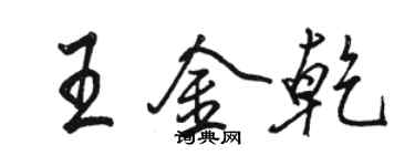 駱恆光王金乾行書個性簽名怎么寫