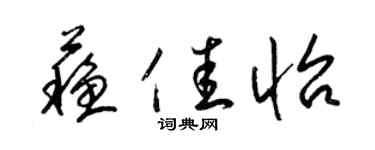 梁錦英蘇佳怡草書個性簽名怎么寫