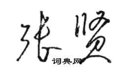 駱恆光張賢草書個性簽名怎么寫