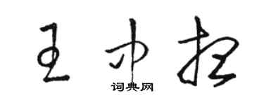 駱恆光王中想草書個性簽名怎么寫