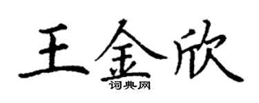 丁謙王金欣楷書個性簽名怎么寫