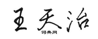 駱恆光王天治行書個性簽名怎么寫