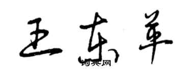 曾慶福王東革草書個性簽名怎么寫