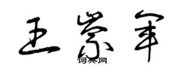 曾慶福王崇軍草書個性簽名怎么寫