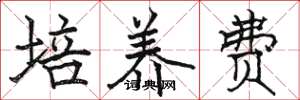 駱恆光培養費楷書怎么寫
