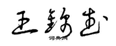 曾慶福王錦武草書個性簽名怎么寫