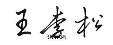 駱恆光王李松行書個性簽名怎么寫