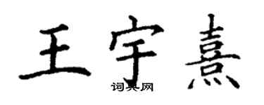 丁謙王宇熹楷書個性簽名怎么寫