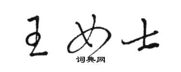 駱恆光王女士草書個性簽名怎么寫