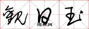 朱錫榮觀日玉草書怎么寫