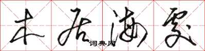 駱恆光木居海處草書怎么寫