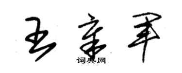 朱錫榮王章軍草書個性簽名怎么寫