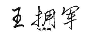 駱恆光王擁軍行書個性簽名怎么寫
