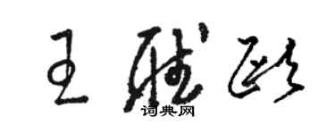 駱恆光王聽歐草書個性簽名怎么寫