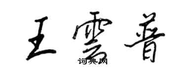 王正良王雲普行書個性簽名怎么寫