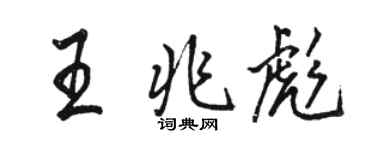 駱恆光王兆彪行書個性簽名怎么寫