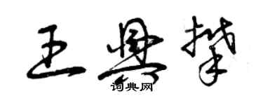 曾慶福王興攀草書個性簽名怎么寫