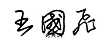 朱錫榮王國飛草書個性簽名怎么寫