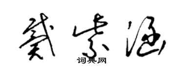 梁錦英戴紫涵草書個性簽名怎么寫