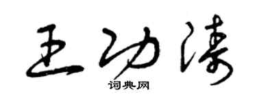 曾慶福王功濤草書個性簽名怎么寫