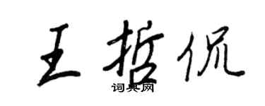 王正良王哲侃行書個性簽名怎么寫