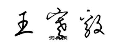 梁錦英王寒毅草書個性簽名怎么寫