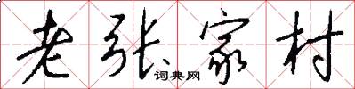 老張家村怎么寫好看