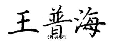 丁謙王普海楷書個性簽名怎么寫