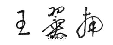 駱恆光王翼南草書個性簽名怎么寫