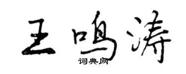 曾慶福王鳴濤行書個性簽名怎么寫
