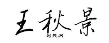 王正良王秋景行書個性簽名怎么寫