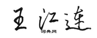 駱恆光王江連行書個性簽名怎么寫