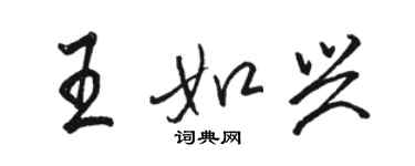 駱恆光王如興行書個性簽名怎么寫