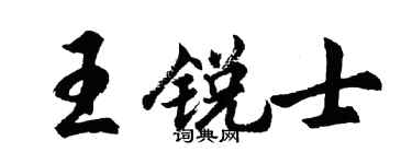 胡問遂王銳士行書個性簽名怎么寫
