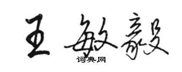 駱恆光王敏毅行書個性簽名怎么寫