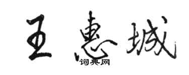 駱恆光王惠城行書個性簽名怎么寫