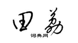 梁錦英田荔草書個性簽名怎么寫