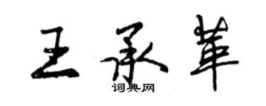 曾慶福王承革行書個性簽名怎么寫