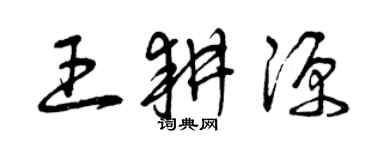 曾慶福王耕源草書個性簽名怎么寫